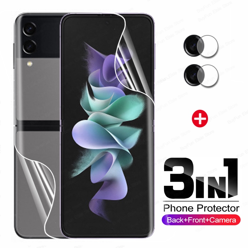 Phim Dán Hydrogel 3 Trong 1 Bảo Vệ Màn Hình Máy Ảnh Cho Điện Thoại Samsung Galaxy Z Flip3 5G Z Flip4 Flip 3 4 Zflip3 Zflip4