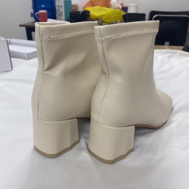 Giày bốt da nữ đế vuông cao 6cm, khóa kéo sau, da mềm ôm cổ chân G33 | BigBuy360 - bigbuy360.vn