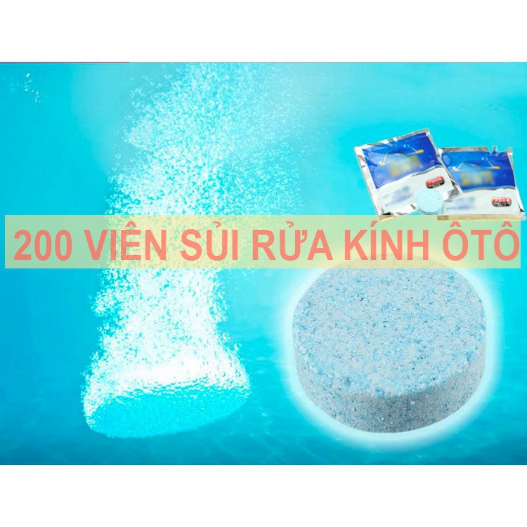 Viên Sủi Rửa Kính Ô Tô Siêu Sạch - 1 Viên Pha 4 Lít Nước - Nước Rửa Kính Ô Tô