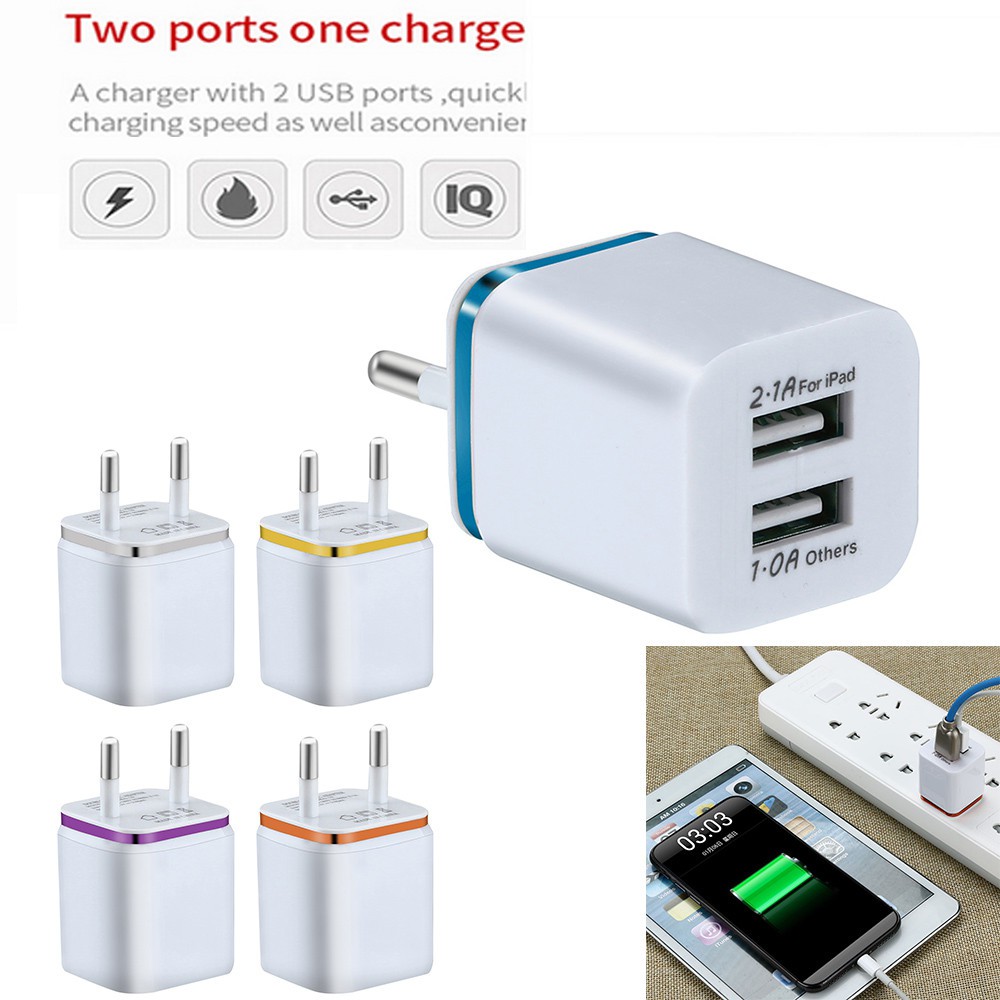 Củ sạc nhanh 5V / 2A 2 cổng USB cho iPhone XS Max