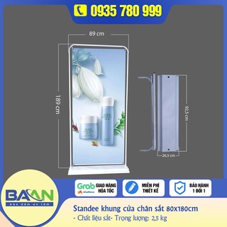 Standee khung cửa chân sắt treo được 2 mặt 80x180cm