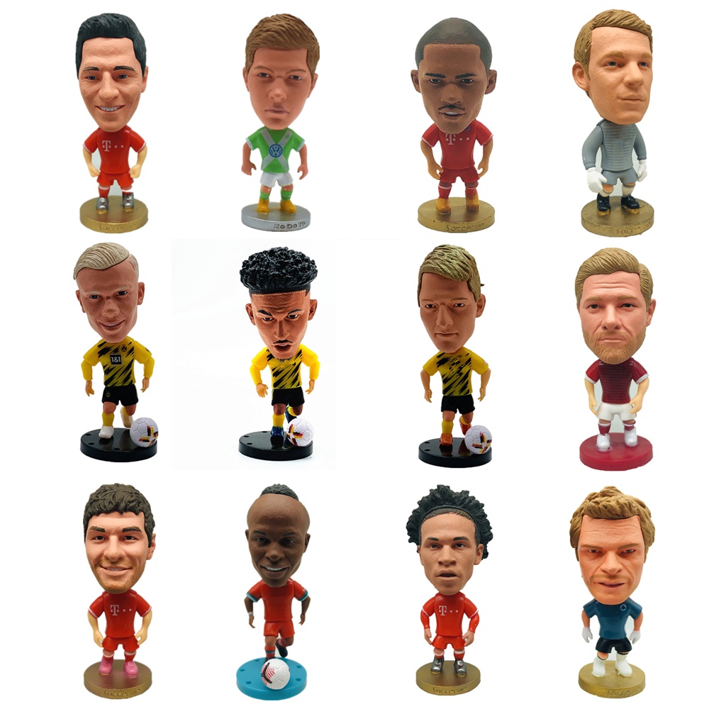Búp Bê Cầu Thủ Bóng Đá Hoạt Hình Cao 7cm Bundesliga Bayern Lewandowski Sane Costa Muller Alonso Dortmund Sancho Haaland Reus Wolfsburg De Bruyne Collections