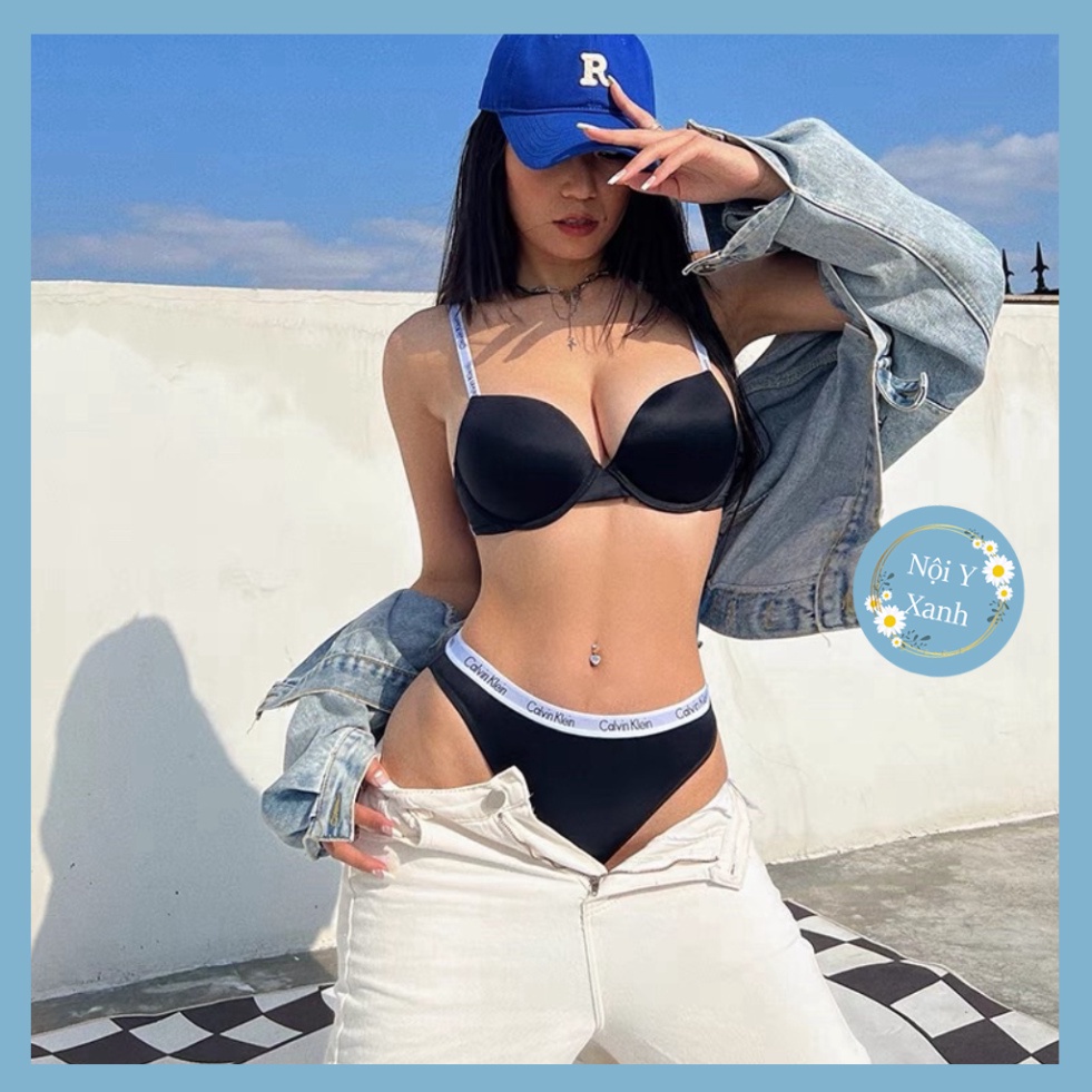 Bộ Đồ Lót Su C.K Nâng Ngực Thời Trang Cao Cấp 1988 Nội Y Xanh chất thoáng mát cao cấp