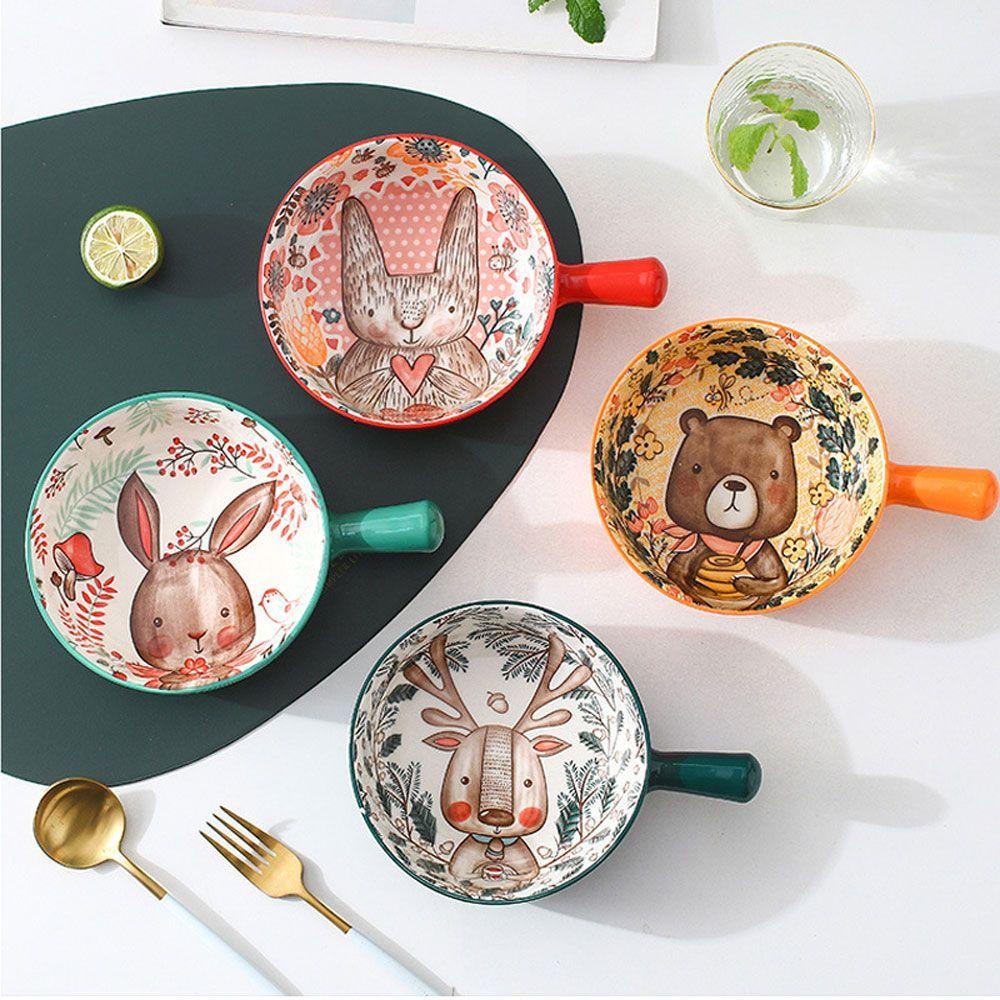 FOREVER Bát Gốm Lớn Hình Động Vật Rừng Cây Trang Trí Nhà Cửa