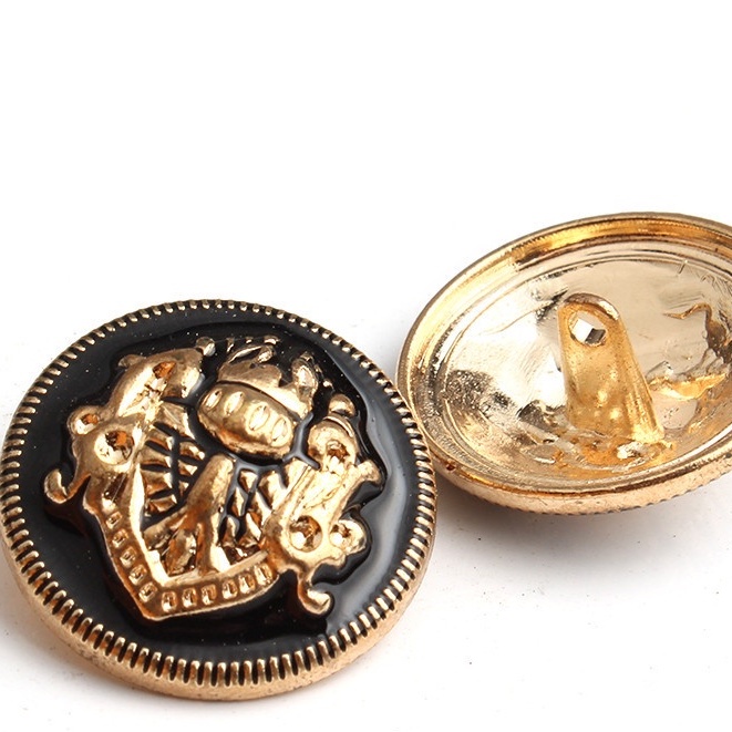 Set 10 nút kim loại phong cách Anh Quốc cổ điển cỡ 18mm để trang trí quần áo thủ công