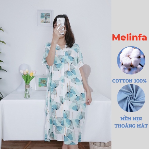 Đầm ngủ mặc nhà, váy ngủ nữ freesize thoải mái chất vải lanh lụa cotton tự nhiên thoáng mát nhiều màu mã V0222