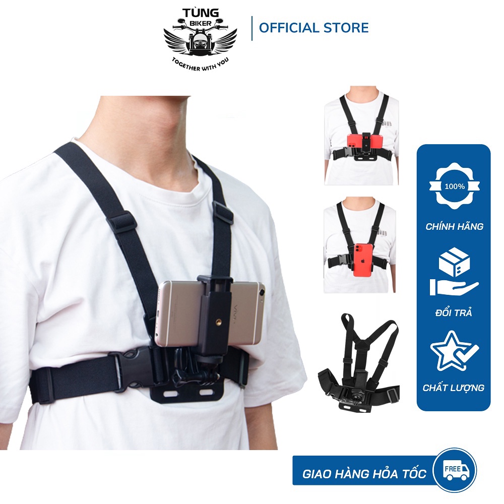 Dây Đai Đeo Ngực Gắn Điện Thoại - Camera Hành Trình