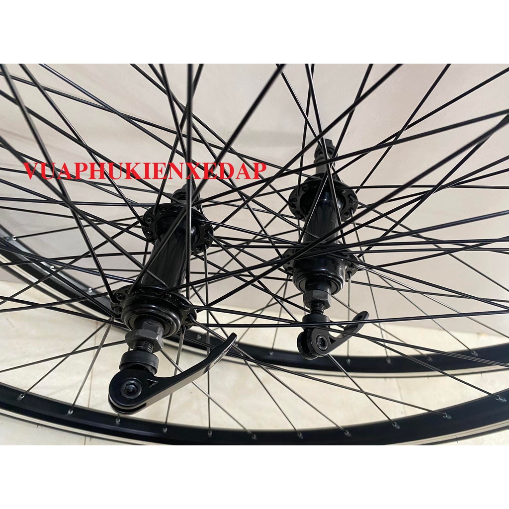 Bộ bánh 700c đan sẵn sử dụng Moay ơ Líp vặn phanh Vành