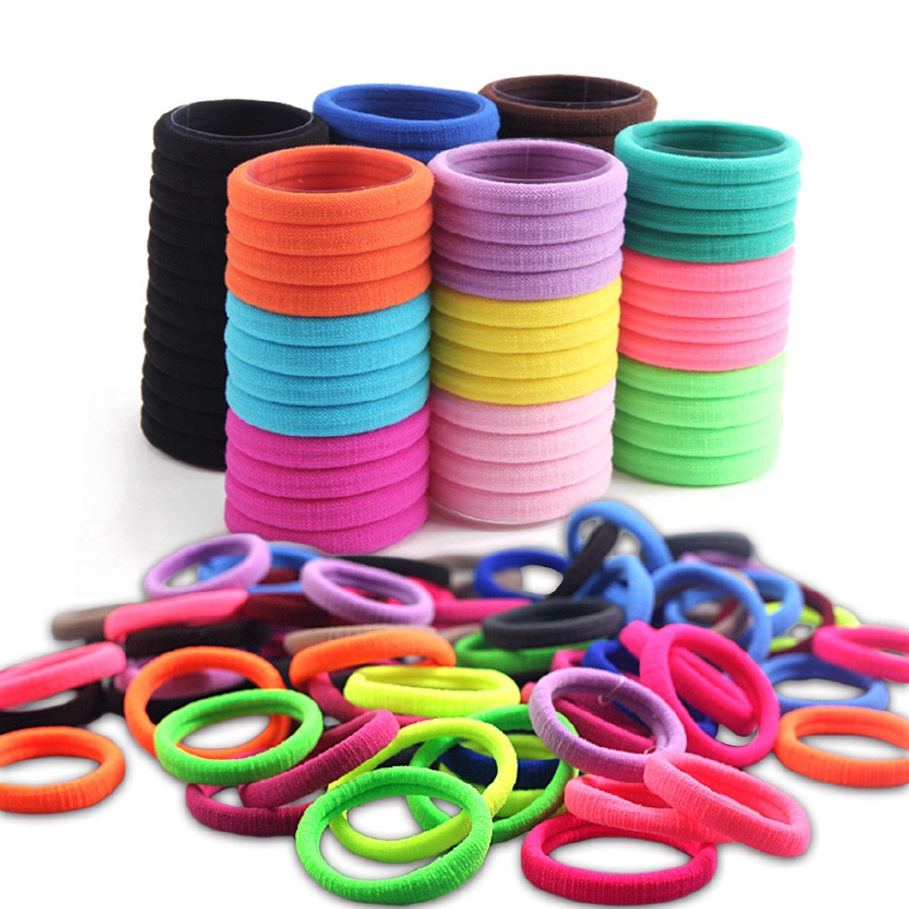 Set 50 dây thun buộc tóc co giãn tốt tiện dụng