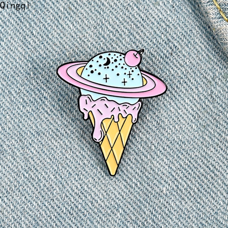 Trâm cài áo Miss Zoe hình cây kem hành tinh hoạt hình nhiều màu phong cách dễ thương