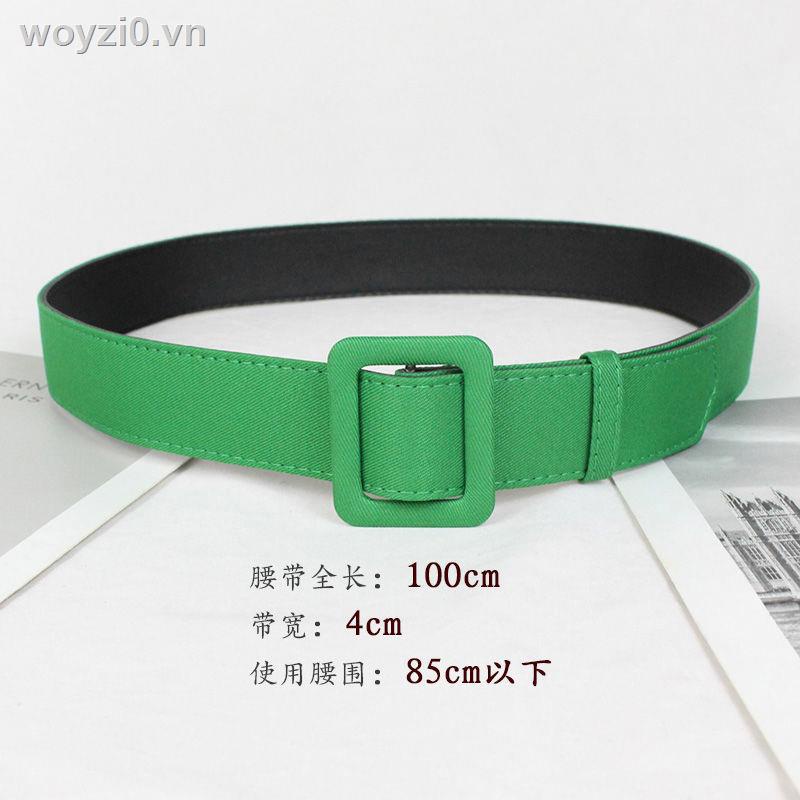 Thắt Lưng Co Giãn Bản Rộng Màu Xanh Lá Dễ Phối Đồ Thời Trang Mùa Thu Phong Cách Hàn Quốc Cho Nữ