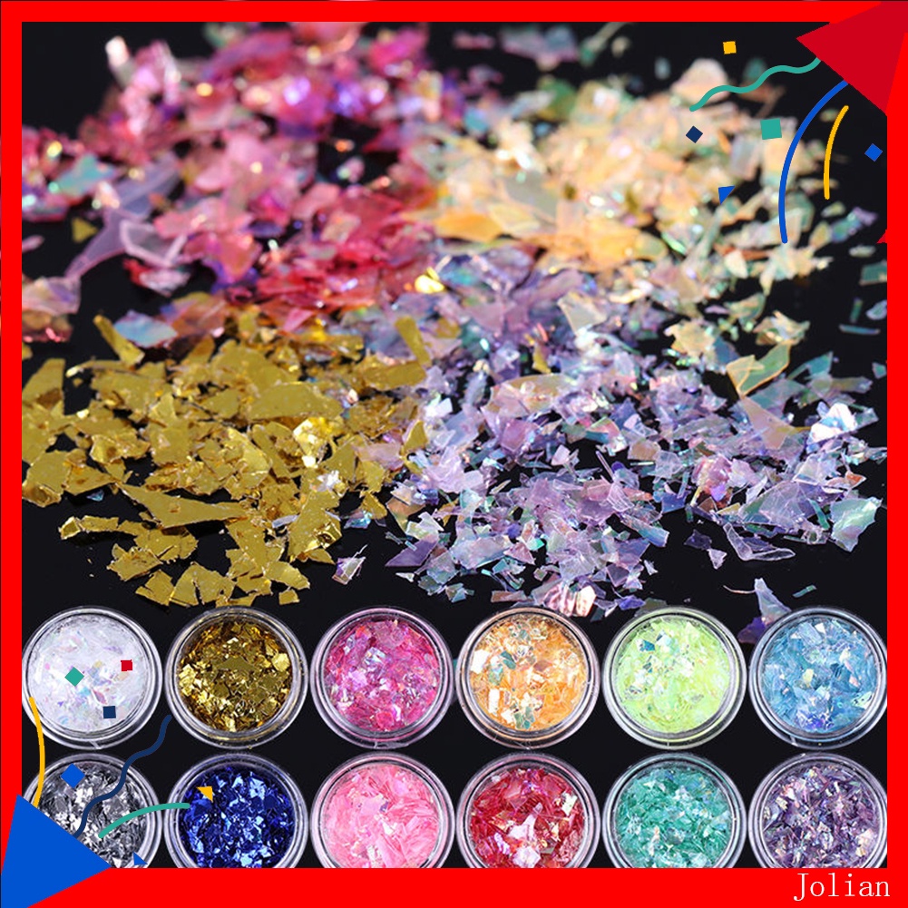 [Hàng mới về] Bộ 12 lọ bột sequin trang trí móng tay đẹp mắt