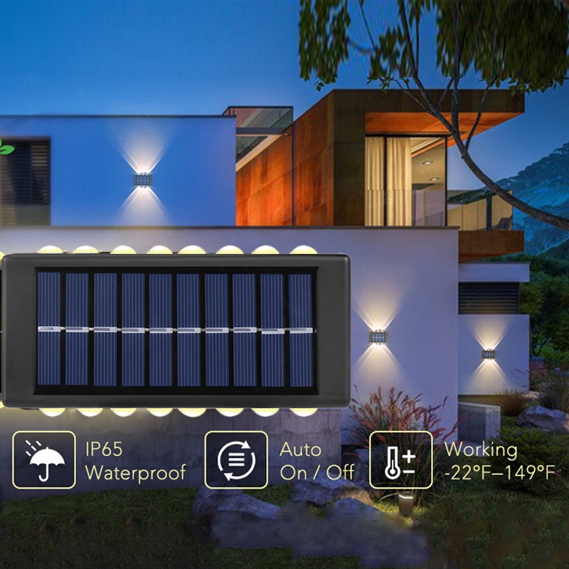Đèn LED Treo Tường 16 Bóng Chống Nước Sử Dụng Năng Lượng Mặt Trời