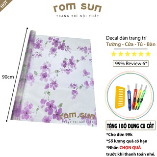 Khổ 90cm | decal dán kính 💌freeship💌 giấy dán kính mờ hoa anh đào khổ 90cm