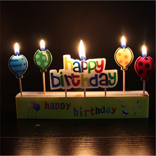 Nến Happy birthday quả bóng