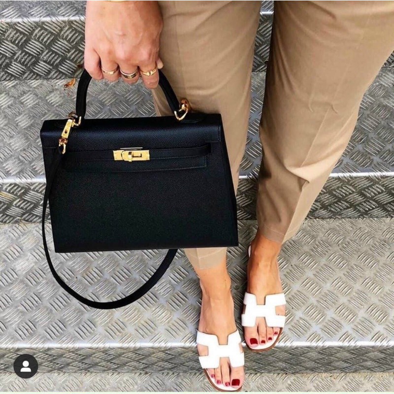 túi chữ H tag vàng size 25 da trơn kèm phụ kiện đầy đủ 2225#