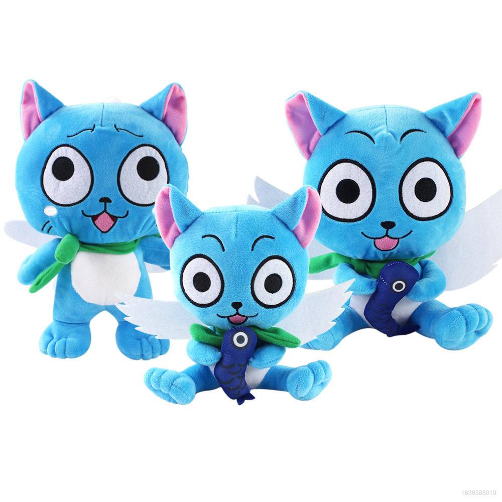 Mới FAIRY TAIL Thú nhồi bông hình mèo/cá dễ thương trang trí nhà cửa