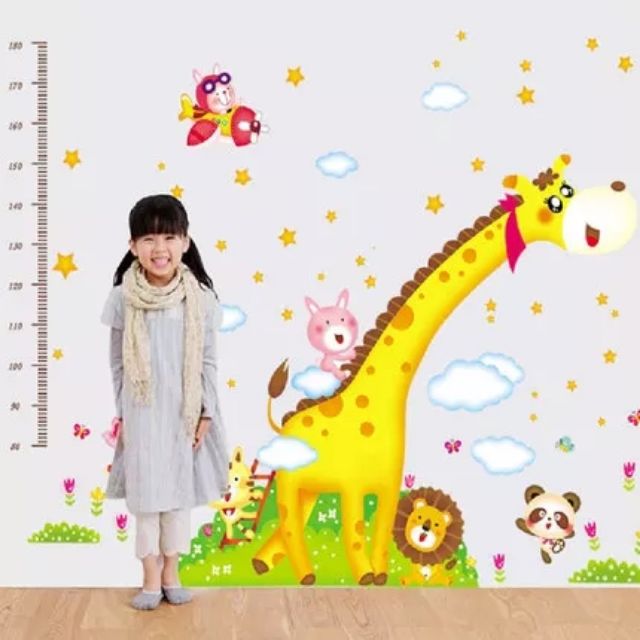 Decal dán tường thước đo hưu 2m HAI TÍT