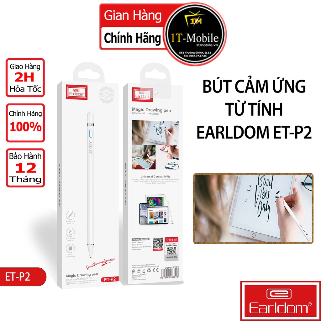 [Mã BMBAU300 giảm 10% đơn 499K] Bút Cảm Ứng Từ Tính Earldom ET - P2