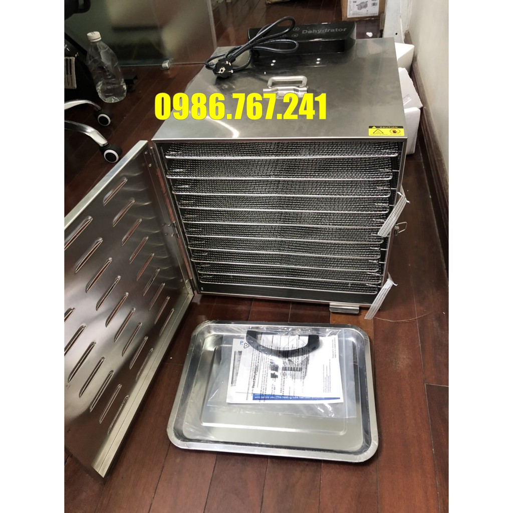 Tủ sấy hoa quả 10 khay inox, sấy chuối khô, thanh long, mít, khoai lang,...