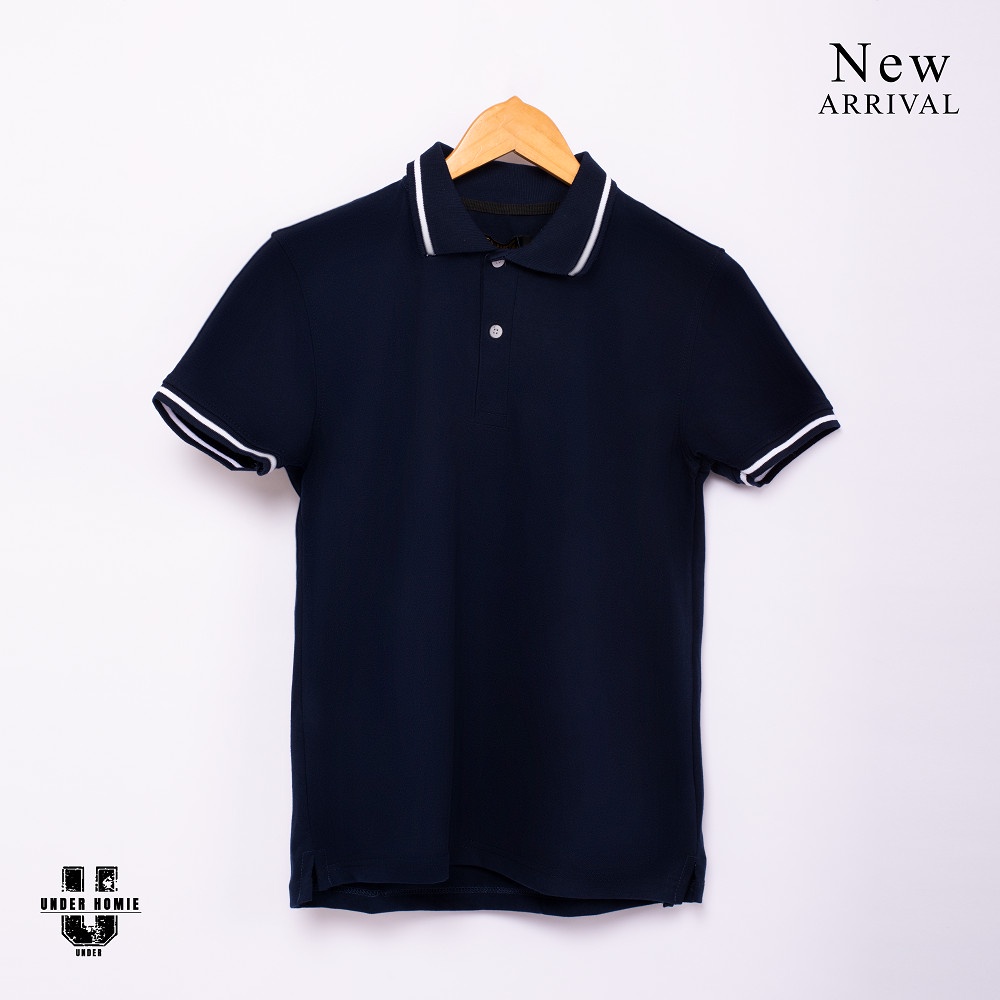 Áo thun Polo Nam màu Than, Cổ viền, Tay viền, chất dệt cotton cá sấu co giãn 2 chiều Cao Cấp, dáng Slimfit Sang Trọng