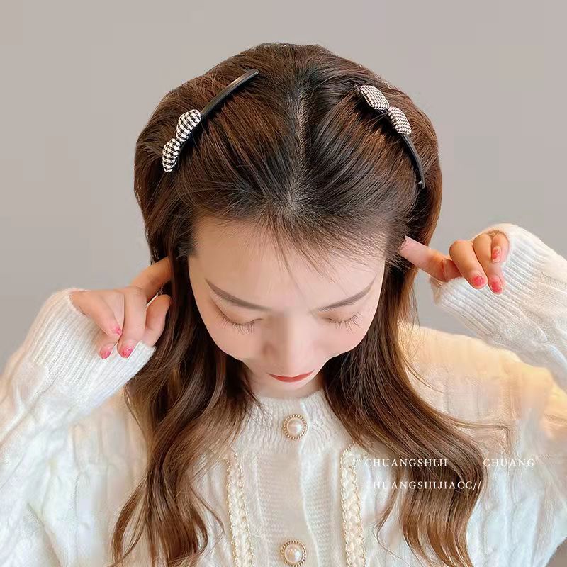 Lược cài tóc ĐEN đính nút cổ điển phong cách thời trang hàn quốc CA22
