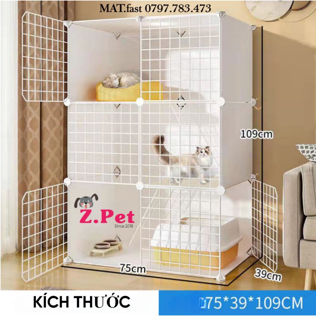 Chuồng mèo lưới sắt sơn tĩnh điện 2-3 tầng