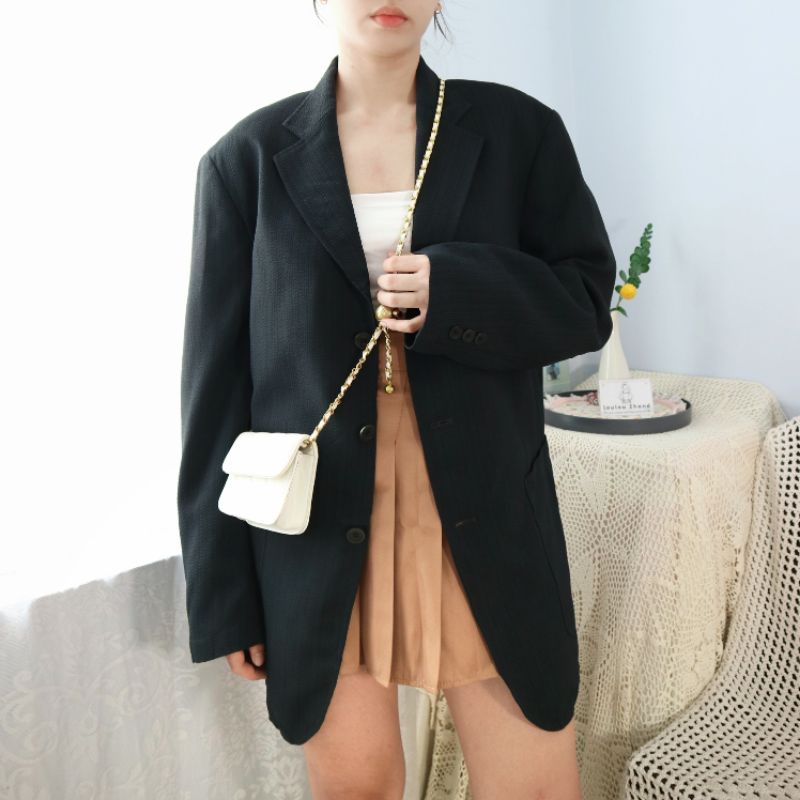 BLAZER MENSWEAR xanh đen sọc