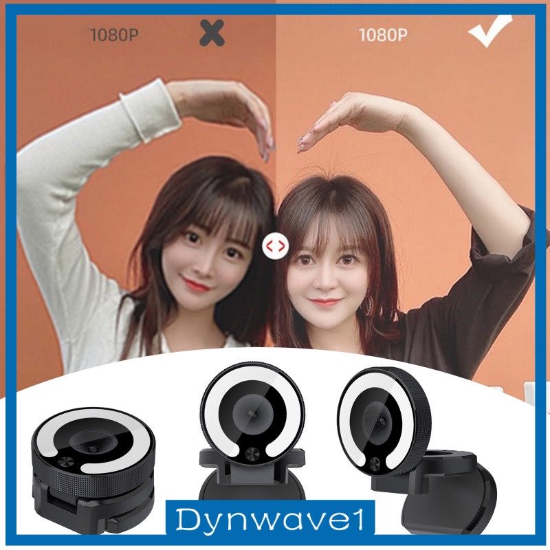 [DYNWAVE1] 1080P Webcam with Light Face Cam for Laptop Desktop Streaming Gaming