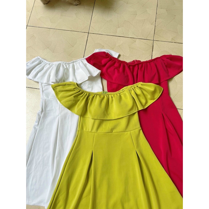 Đầm umi khóa kéo cúp ngực trễ vai, đầm nữ trễ vai ôm eo tôn dáng