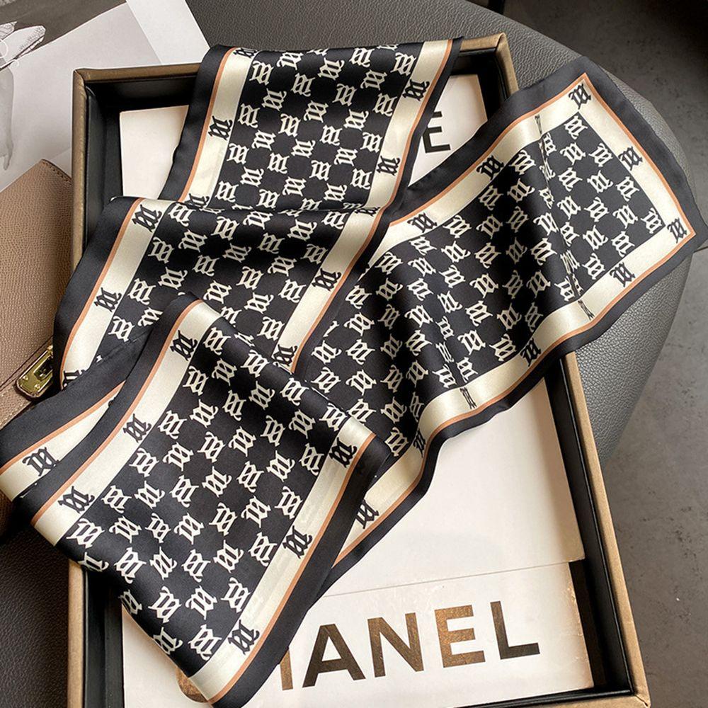 Mocho Khăn Choàng Cổ Có Dây Ruy Băng Dài In Chữ Cho Nữ