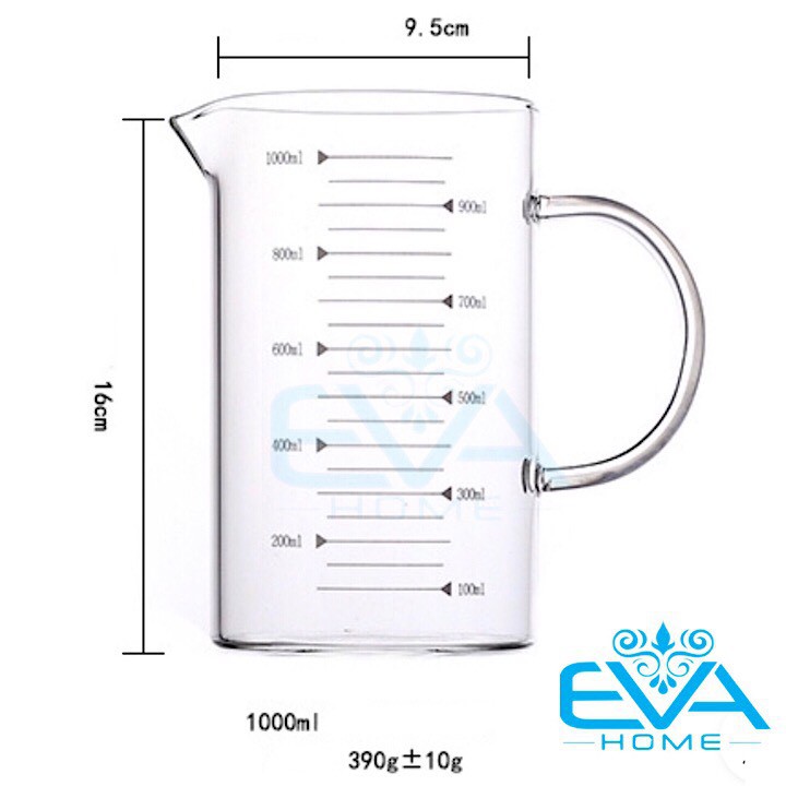 Ly Thuỷ Tinh Chia Vạch Đo Lường 1000 Ml