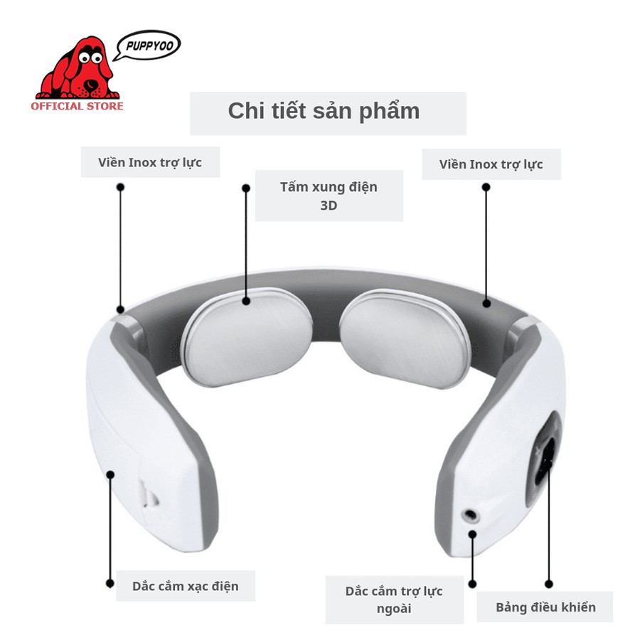 Máy massage cổ vai gáy Ailuen 6688 trị liệu tích cực điện rung giảm đau sâu hàng chính hãng