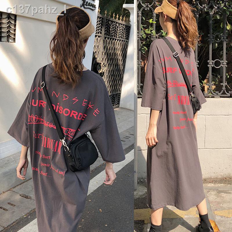 ◈đồ ngủ nữ du học sinh hàn quốc mùa hè dễ thương dài tươi mát tay ngắn rộng rãi bà bầu có thể mặc váy