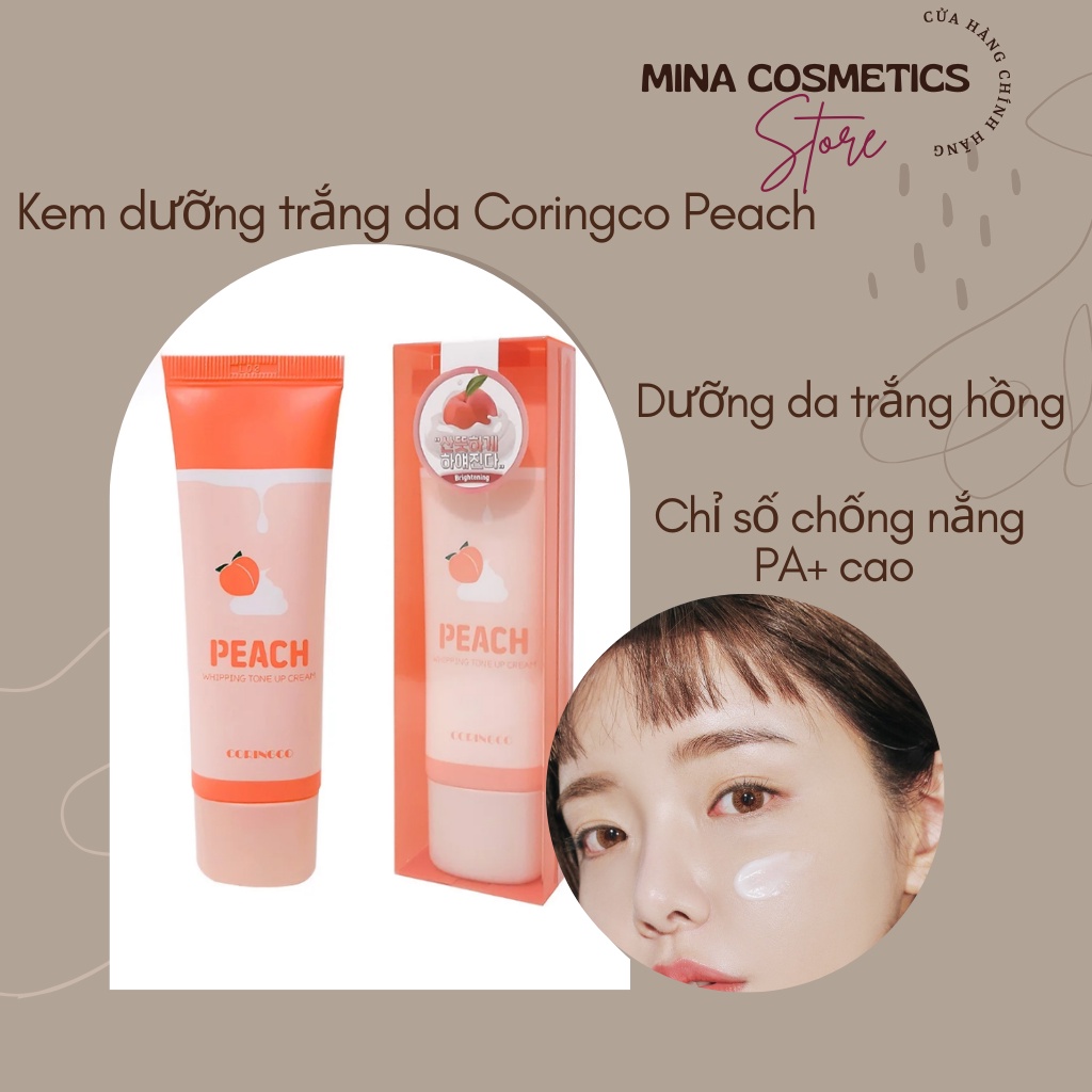 Kem Dưỡng Trắng Da [Trắng Da 100%-Hàng Auth] Kem Đào Peach Whip Tone Up Nâng Tone Da Trắng Hồng 50g