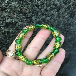 Vòng tay đốt trúc khắc an-ma-ni - xanh lá -8ly