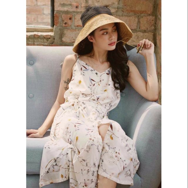 ĐẦM MAXI HOA XẺ 2 DÂY