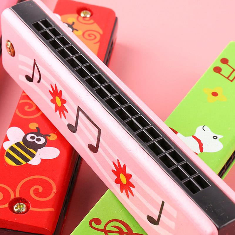 Kèn Harmonica bằng gỗ họa tiết hoạt hình sáng tạo cho bé Gongzhu03