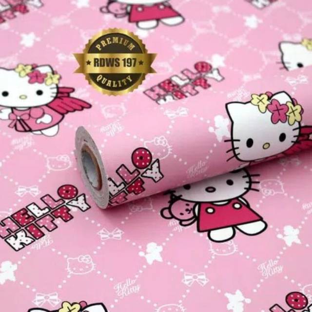 Giấy Dán Tường Hình Hello Kitty Đôi Cánh Kích Thước 45cm X 10m