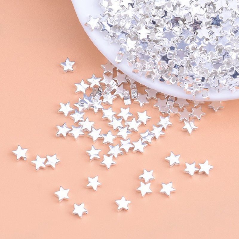 Charm ngôi sao xỏ ngang bạc 925 vĩnh viễn bảo hành bạc