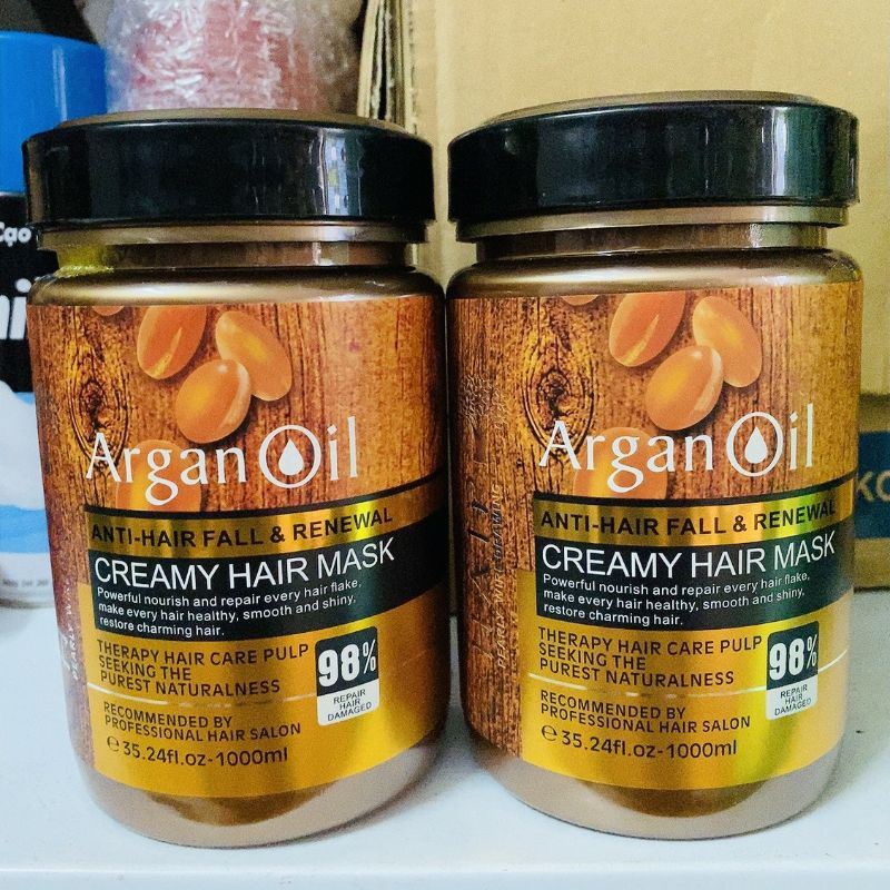 Kem ủ tóc ARGAN OIL COLLAGEN 1000ML - Ủ hấp tóc cung cấp dưỡng chất ARGAN OIL COLLAGEN  tự nhiên tại nhà