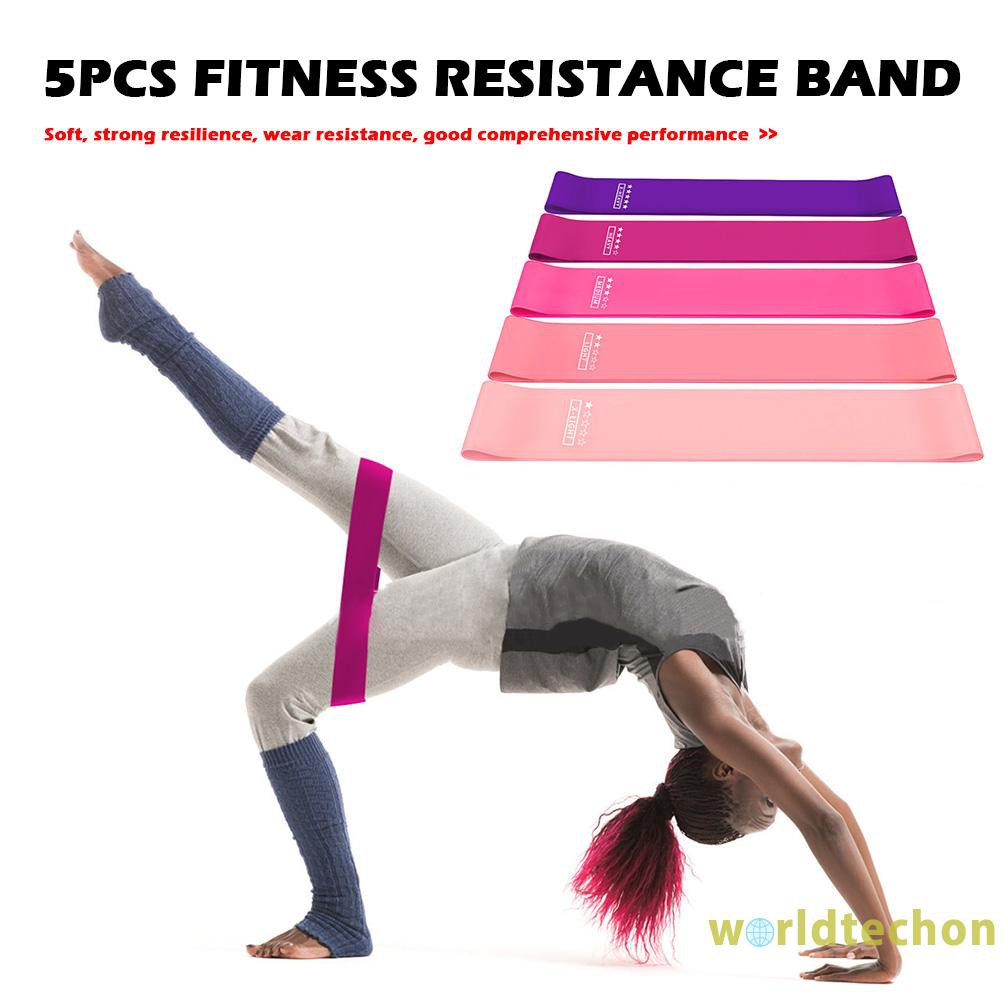 READY STOCK 5pcs Fitness Yoga Resistance Band Strength Training Elastic Gym Sports Belt