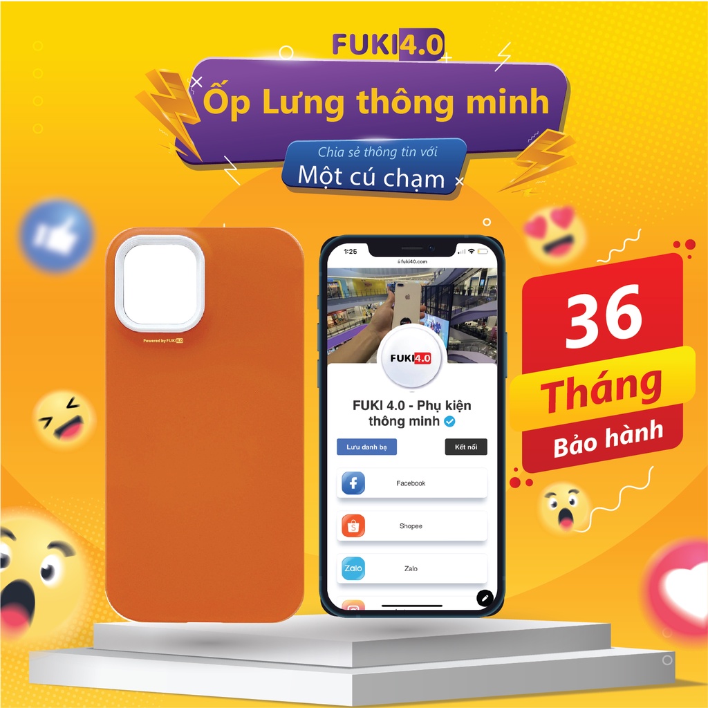 Ốp điện thoại thông minh tách viền FUKI 4.0. Chia sẻ thông tin một chạm cho 7/7plus/8/8plus/x/xs/11/12/13/pro/promax