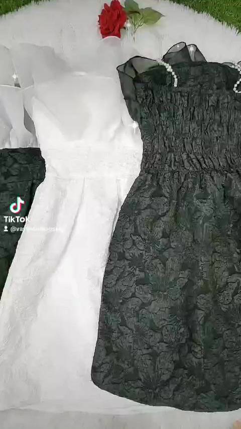 Váy thiết kế Thu Hương, đầm xốp hoa phối bèo hai dây ngọc hàng phi size 40_55kg 1 lớp.( loại 2). Đầm tiểu thư. | BigBuy360 - bigbuy360.vn