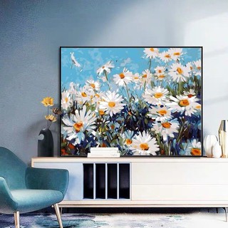 【HOT】CÓ SẴN💥MÀU CHUẨN 1- FREESHIP 💥 TRANH SƠN DẦU SỐ HÓA CHỦ ĐỂ Hoa Cúc Họa Mi 💥 CAO CẤP 💥 ĐÃ CĂNG KHUNG