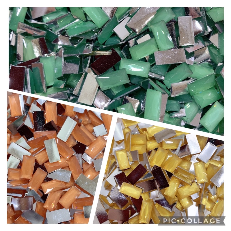 50 Hạt đá chữ nhật đính kết trang phục 5 x 10mm