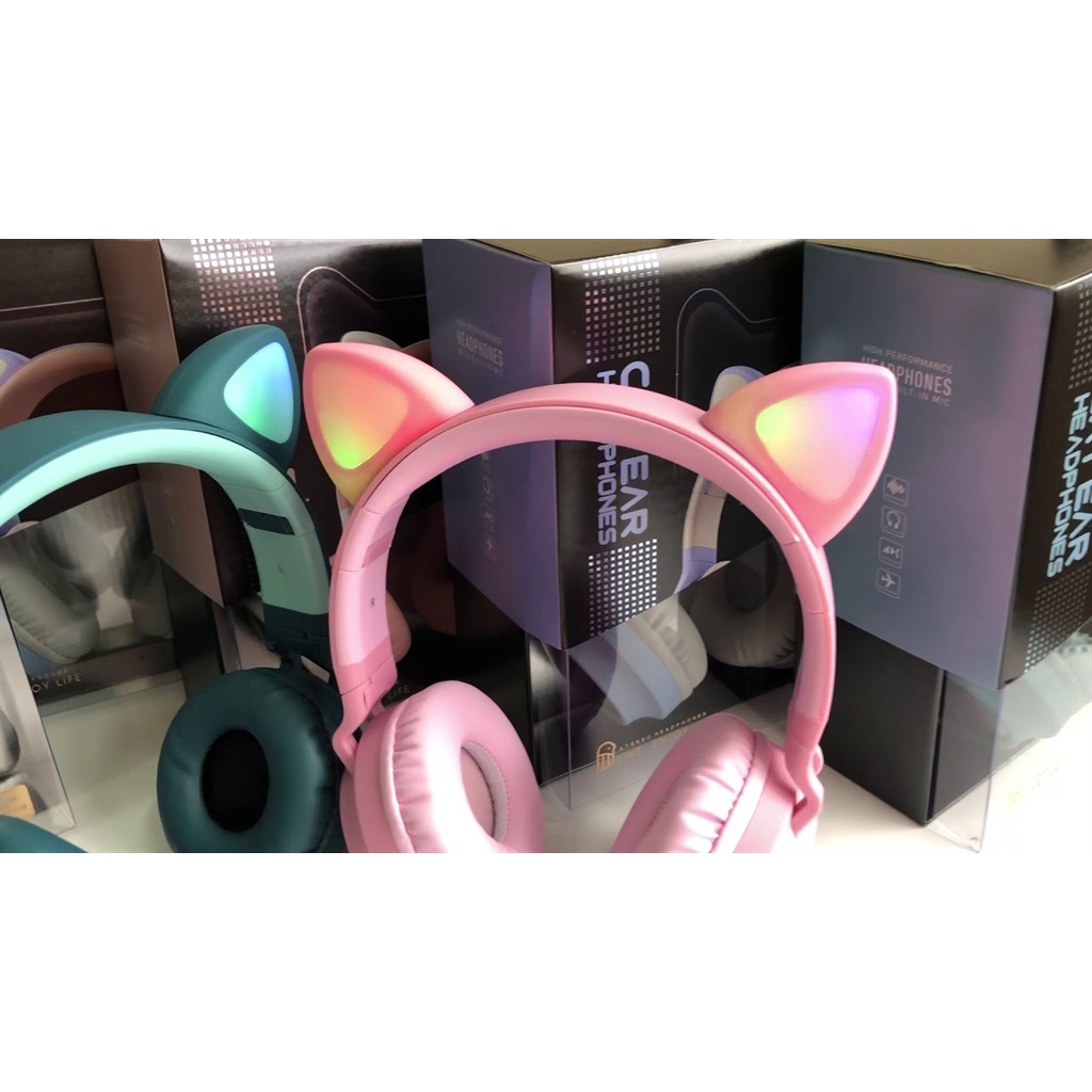 Tai Nghe Mèo Bluetooth Siêu Dễ Thương 2021 bao hay  p47 led 2022 bass mạnh mua 1 tặng 1 ipx