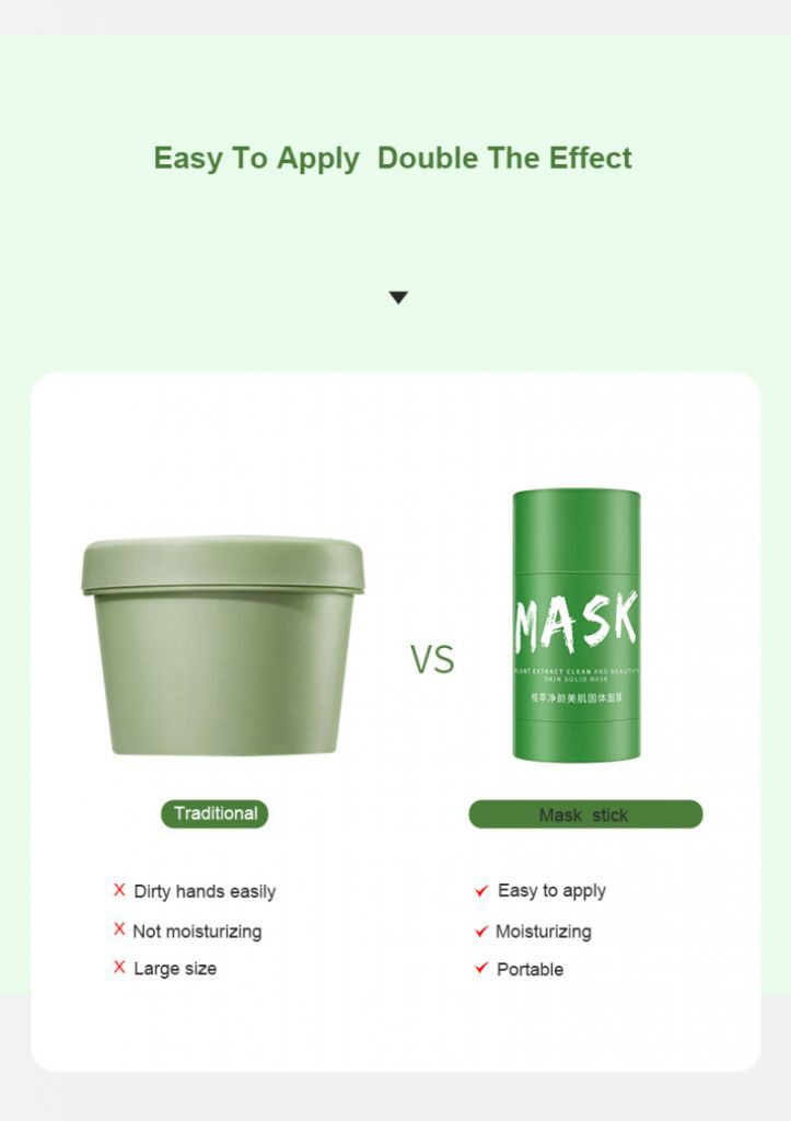 [ready] PINKY Green Tea Purifying Clay Stick Mask, Face Moisturizes Oil Control, Deep Clean Pore, Improves Skin,for All Skin Types Men Máscara facial chá verde berinjela argila purificadora em bastão de limpeza profunda óleo de controle de acne MOLI