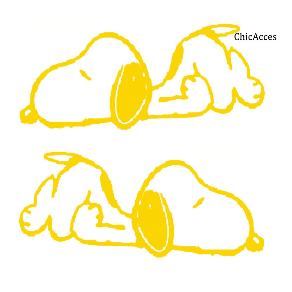 (Hàng Có Sẵn) 1 Cặp Sticker Dán Kính Chiếu Hậu Hình Chó Snoopy Dễ Thương