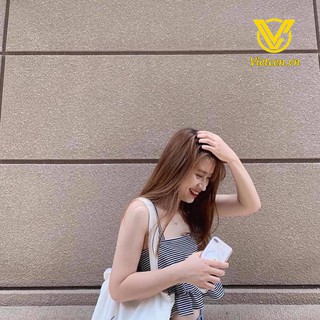 Áo croptop kẻ 2 dây bèo < Siêu Hot 2019 >